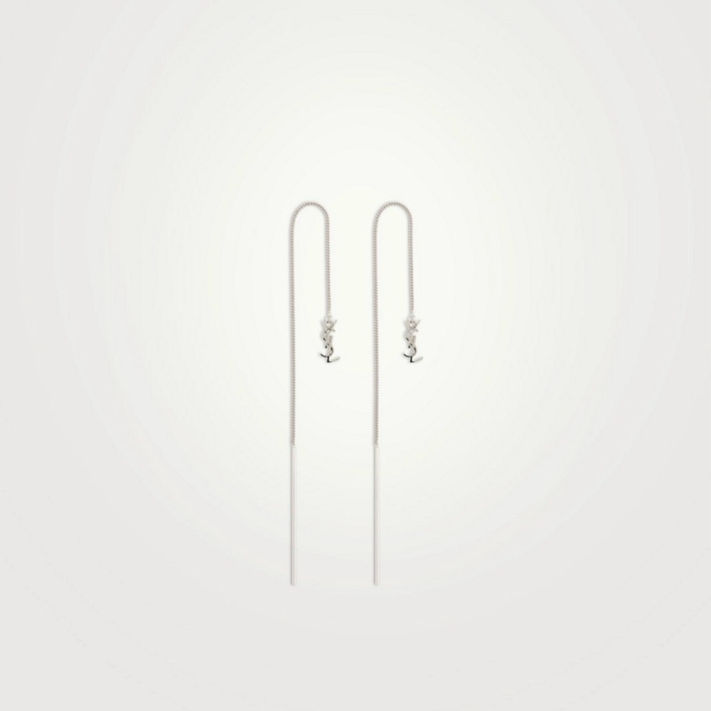 Saint Laurent Cassandre Long Threader Earrings
